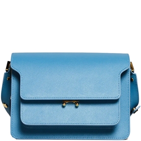 Marni Saffiano Medium Trunk Bag, Aqua Blue